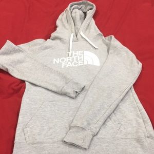 Gray North face hoodie , size : XS